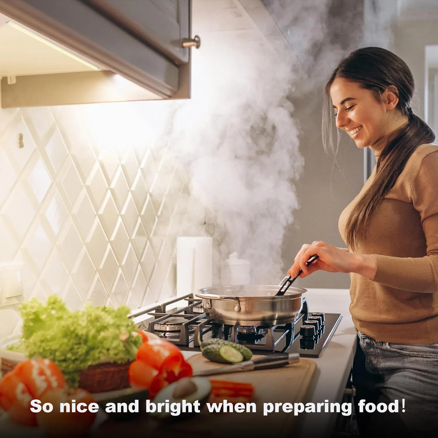Under Cabinet Lights Plug in, 3 Pcs 12 Inch Thin Under Cabinet Lighting, Natural White Under Counter Lights for Kitchen, Dimmable LED Light Bar for Cabinet, Counter, Workbench, Desk