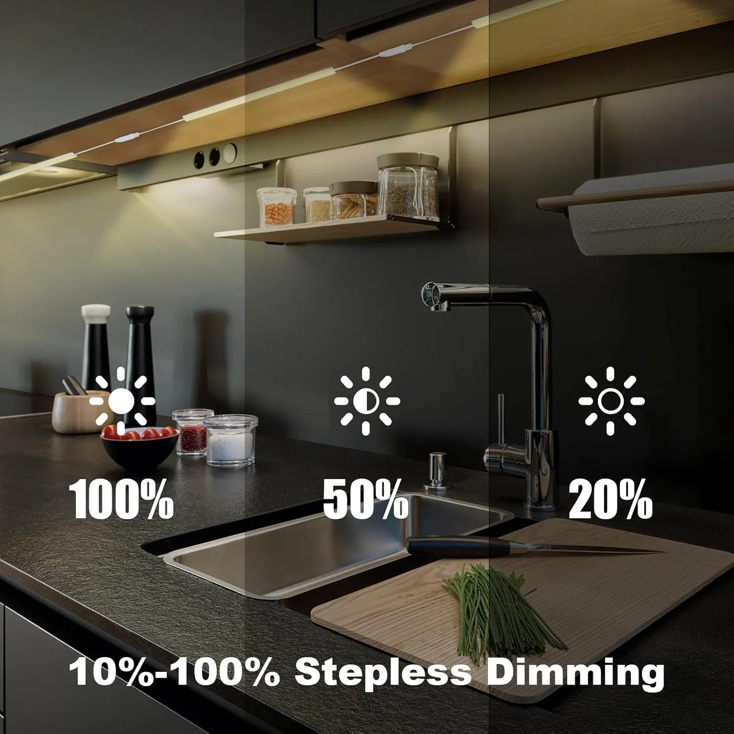 Under Cabinet Lights Plug in, 3 Pcs 12 Inch Thin Under Cabinet Lighting, Natural White Under Counter Lights for Kitchen, Dimmable LED Light Bar for Cabinet, Counter, Workbench, Desk