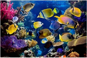 Underwater Scene Bright Colored Tropical Fish Wooden Jigsaw Puzzles Challenging Fun Educational Family Games Kid Toys Art Work Gift Home Decor 500 Piece