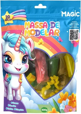 Unicorn Modeling Dough - 12 Colors, 6 Molds & 2 Items - Magic Set