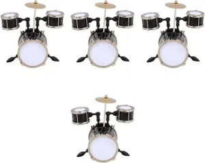Unomor 4pcs Mini Instrument Set Mini Musical Instruments Decorative Ornaments Miniature Drums for Landscape