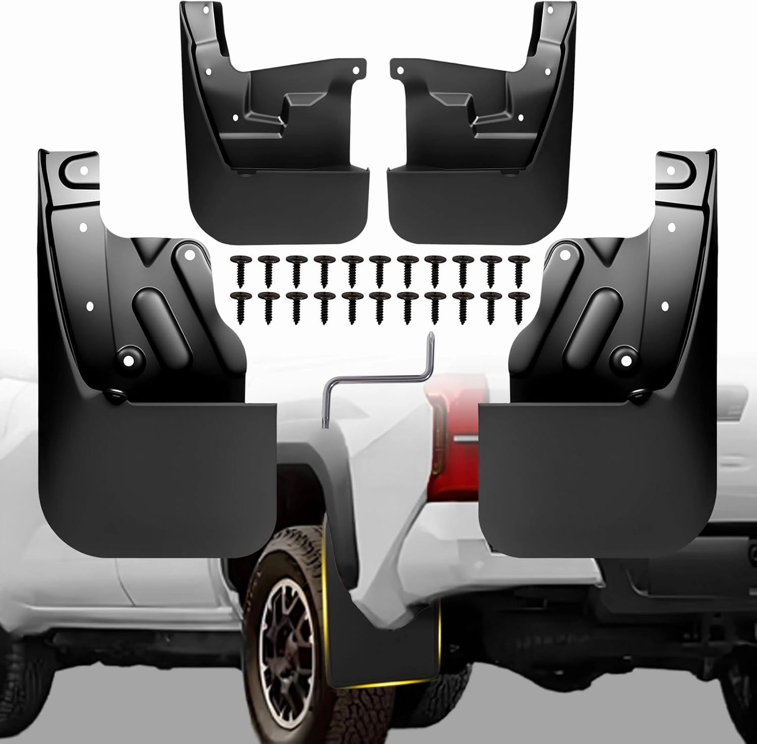 Upgraded Mud Flaps Compatible with 2022 2023 2024 2025 Toyota Tundra, No Drilling/Tape Wheel and Tire Mud Guards Fit for Tundra, All Weather Protector Splash Guard Fenders, 4PC
