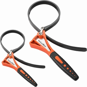 ValueMax 2-Piece Strap Adjustable Wrench Set - Max 4" (S) & 6" (L), Oil & Water Filter Wrench, Jar & Shower Head Opener