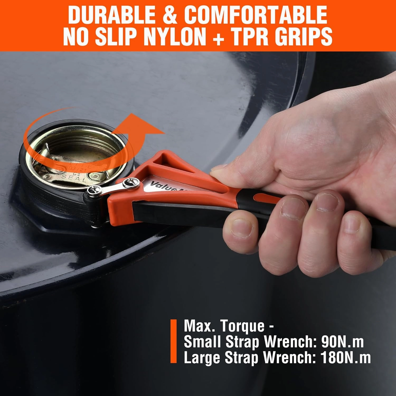 ValueMax 2-Piece Strap Adjustable Wrench Set - Max 4" (S) & 6" (L), Oil & Water Filter Wrench, Jar & Shower Head Opener