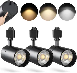 VANoopee 3-Color in 1 20W H Track Lighting Heads Dimmable Flicker Free Bright LED Track Lighting Fixtures for Accent Retail Kitchen Artwork, Linear Track Light H Type - CRI90  36° Black - 3 Pack