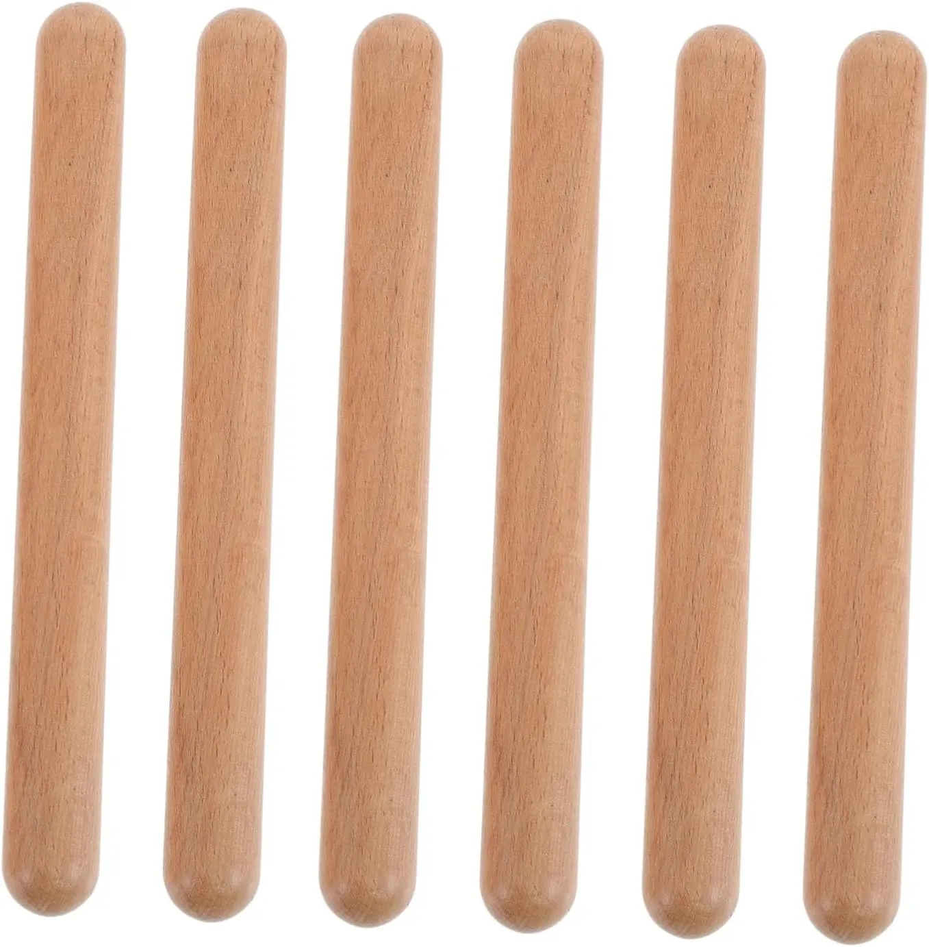 VANZACK 3 Pairs Solid Hardwood Rhythm Sticks for Beginners Natural Percussion Instrument Bright Tone for Music Education and Rhythm Development