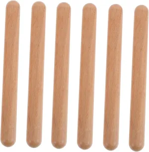 VANZACK 3 Pairs Solid Hardwood Rhythm Sticks for Beginners Natural Percussion Instrument Bright Tone for Music Education and Rhythm Development