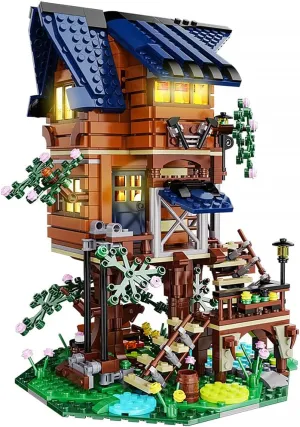 VATOS Tree House STEM Toy, 1155PCS Creative Building Set for Kids with LED Light | 4 Seasons in 1 Treehouse Building Bricks Forest House for 6 7 8 9 10  Girls Boys Christmas Birthday Gift