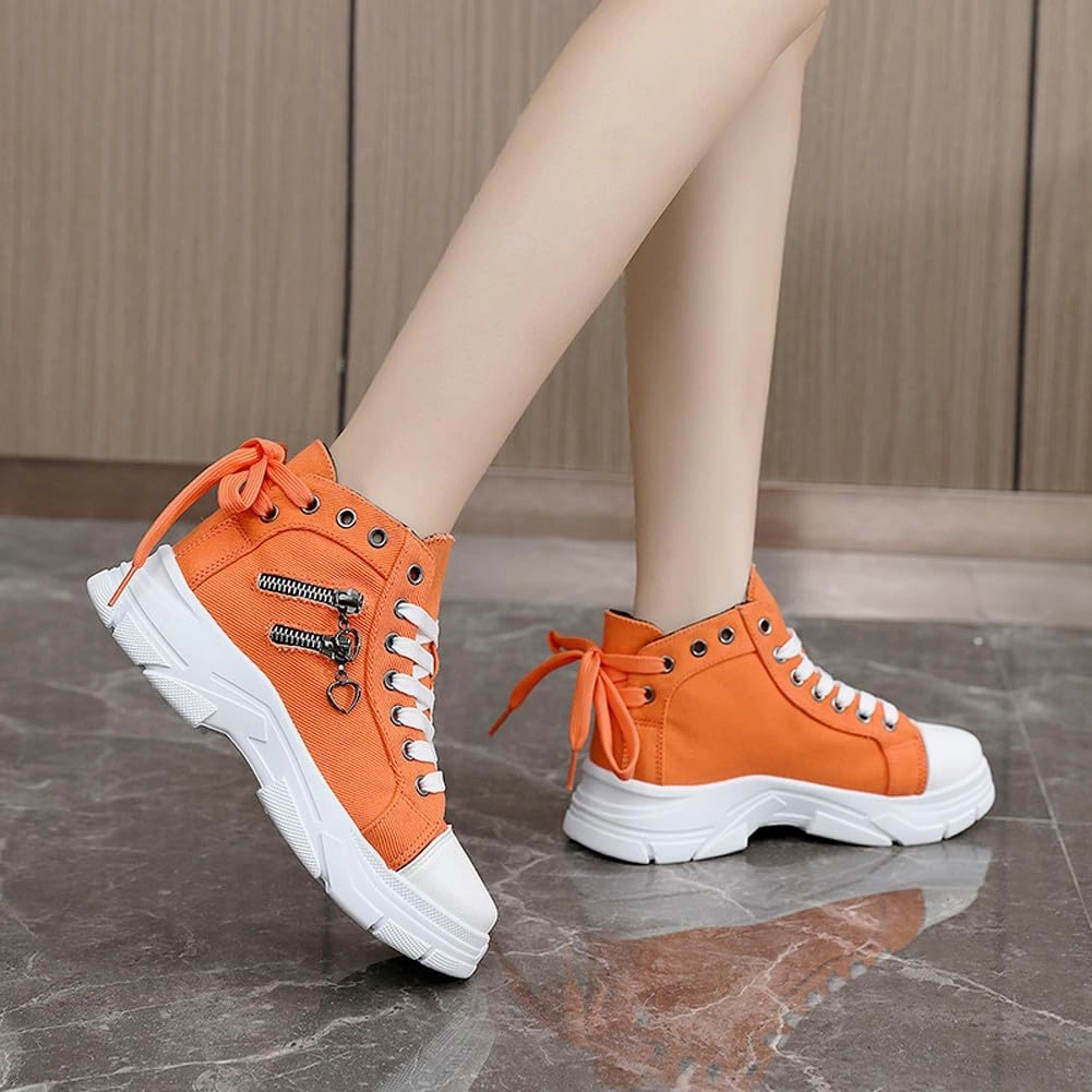 VAXAV Women's Lightweight High Top Platform Canvas Sneakers Breathable Walking Shoes