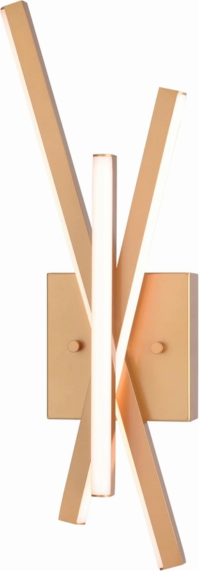 VAXCEL Barcelo 1 Light Integrated LED Gold Contemporary Wall Sconce White Acrylic Diffusor