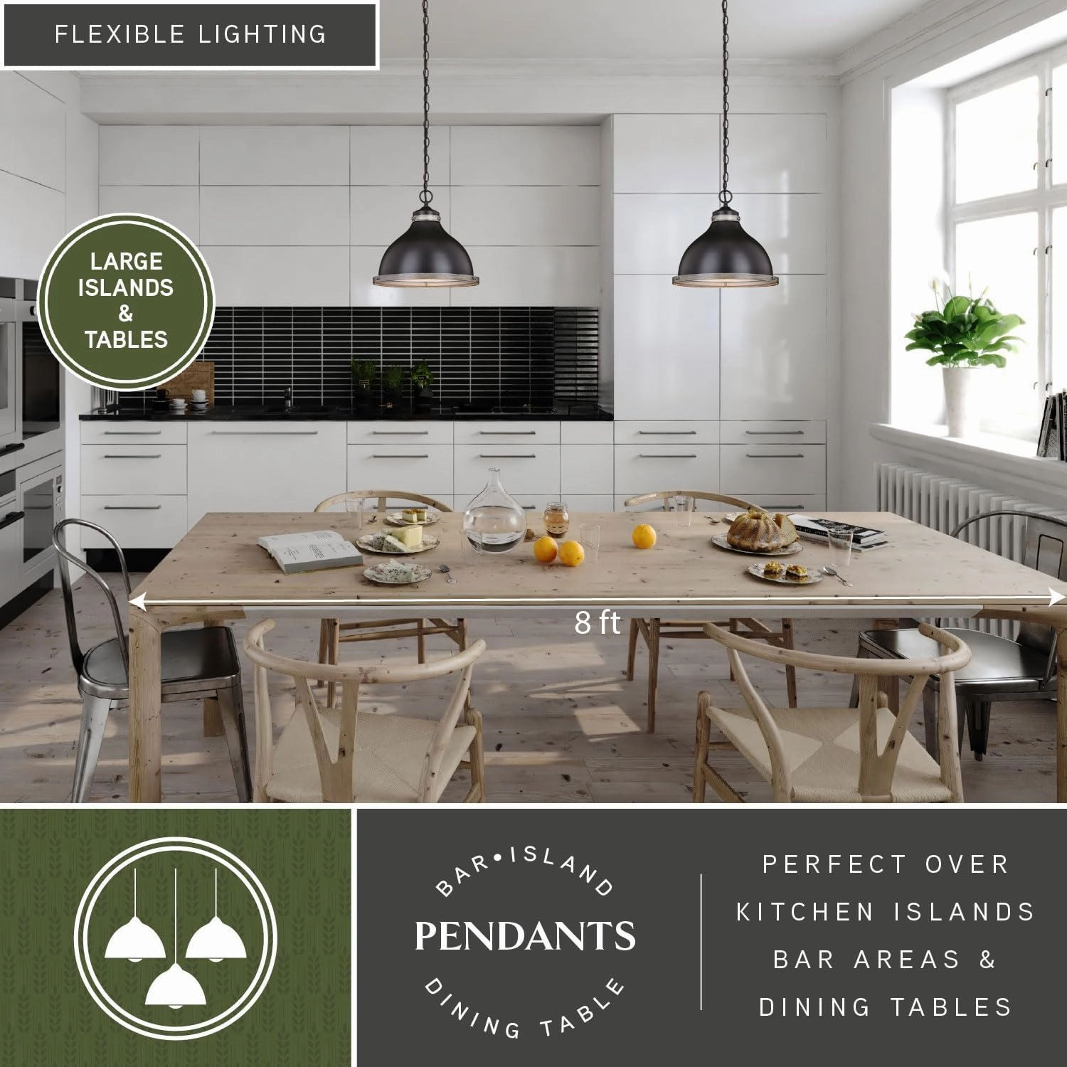 VAXCEL Sheffield 1L 15-in. W Dark Bronze and Gray Farmhouse Dome Pendant Light