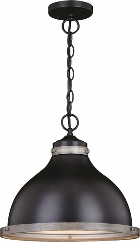 VAXCEL Sheffield 1L 15-in. W Dark Bronze and Gray Farmhouse Dome Pendant Light