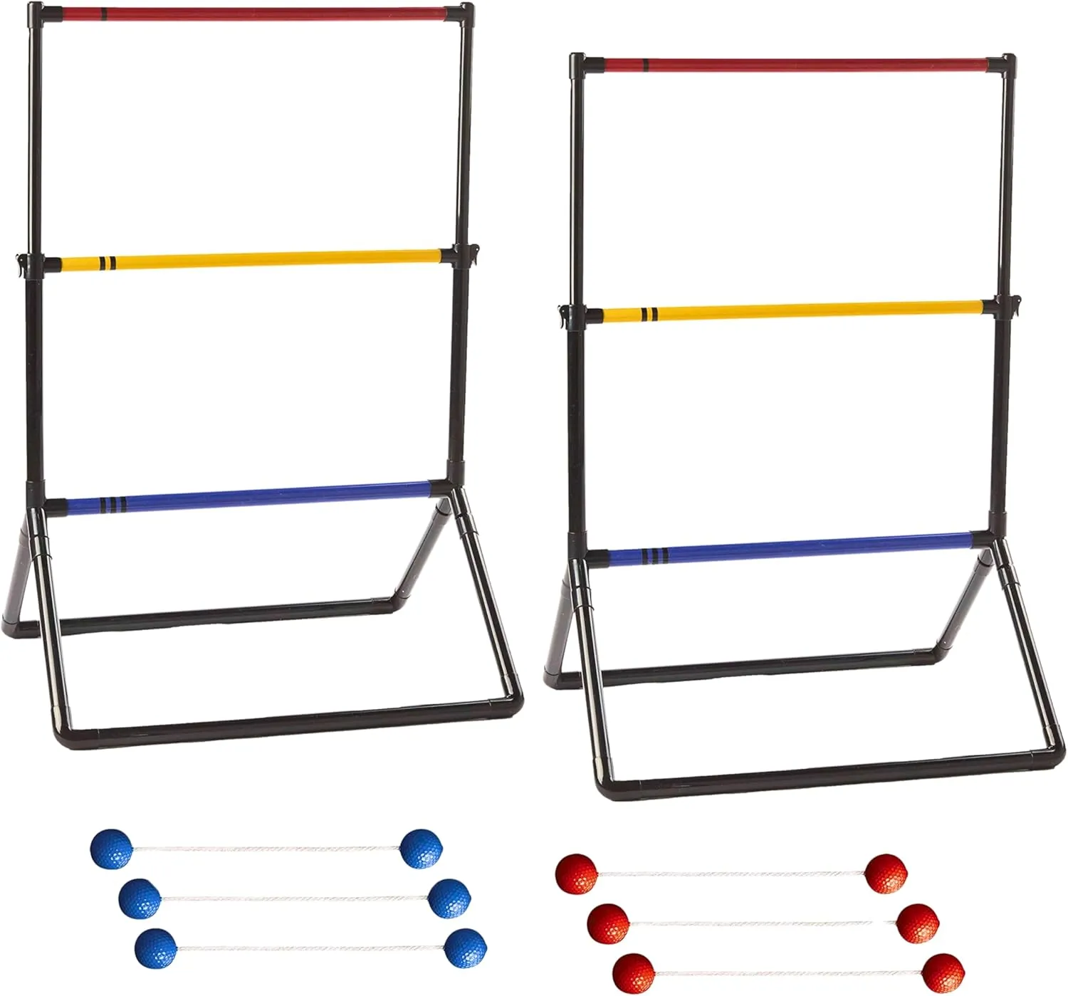 Vibrant Red and Blue Plastic Franklin® Ladderball Game Set - 24" x 36" (1 Set) - Ideal for Beach and Backyard Fun, Ages