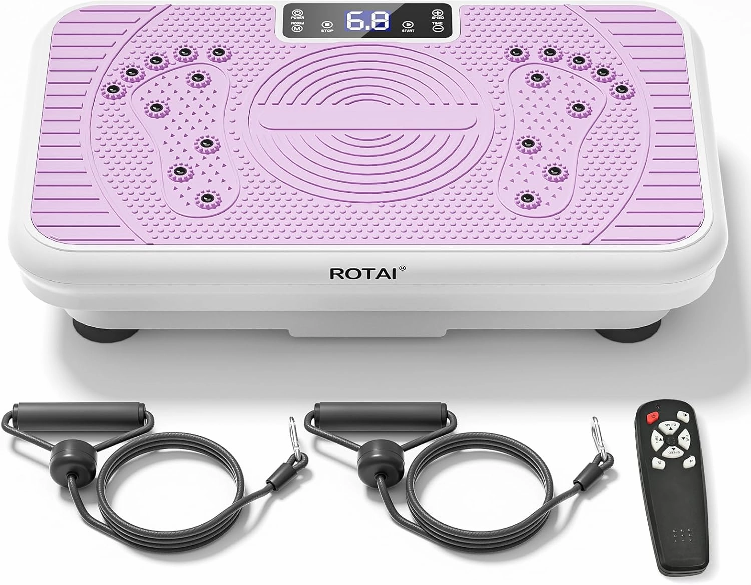 Vibration Plate, Lymphatic Drainage Massager for Circulation Boost & Recovery, Vibration Plate Exercise Machine with Remote & Loop Bands, Compact Home Fitness Platform for Shaping