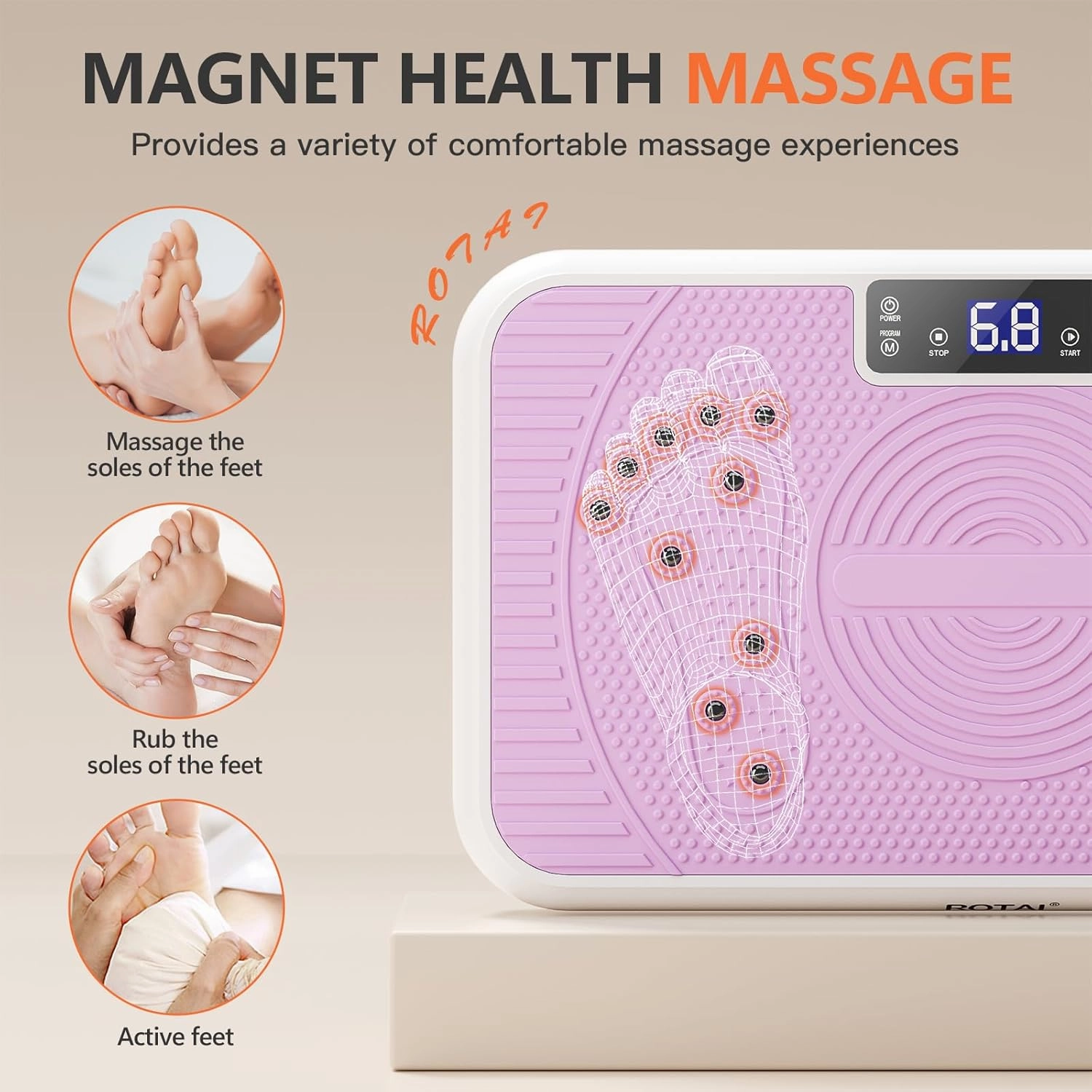 Vibration Plate, Lymphatic Drainage Massager for Circulation Boost & Recovery, Vibration Plate Exercise Machine with Remote & Loop Bands, Compact Home Fitness Platform for Shaping