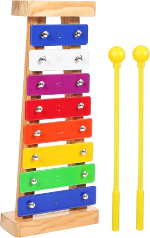 VICASKY 1 Set Colorful Xylophone Music Instrument for Early Childhood Development with Sturdy Wood Structure and Mallets Encourages Musical Interest and Creative Play