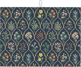 Vintage Flowers Dish Drying Mat 18x24 inches Microfiber Absorbent Fast Dry Mat for Kitchen Counter Coffee Bar Boho Floral Large Drying Mat Kitchen Decor Gifts (Vintage Flowers, 18x24 inches)