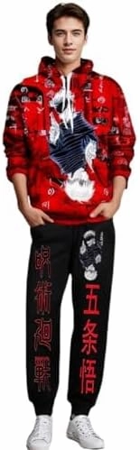 Volrath Anime Hoodies and Sweatpants Unisex Jujutsu Kaisem Cosplay Satoru Cosplay Hooded Sweatshirts Tracksuits Suit