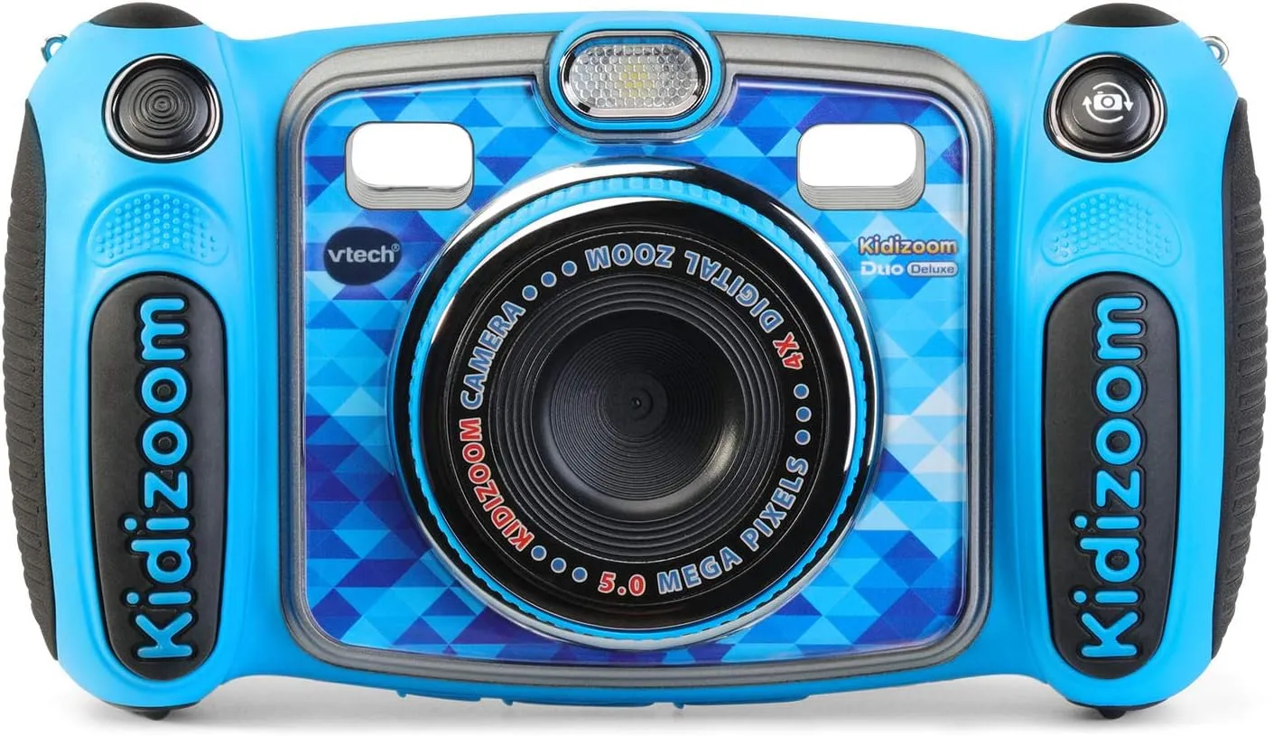 VTech Kidizoom Duo 5.0 Deluxe Digital Selfie Camera with MP3 Player and Headphones, Blue