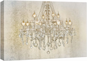 wall26 Canvas Print Wall Art Crystal Bright Chandelier on White Background Decorative Lights Digital Art Modern Art Chic Multicolor for Living Room, Bedroom, Office - 16"x24"