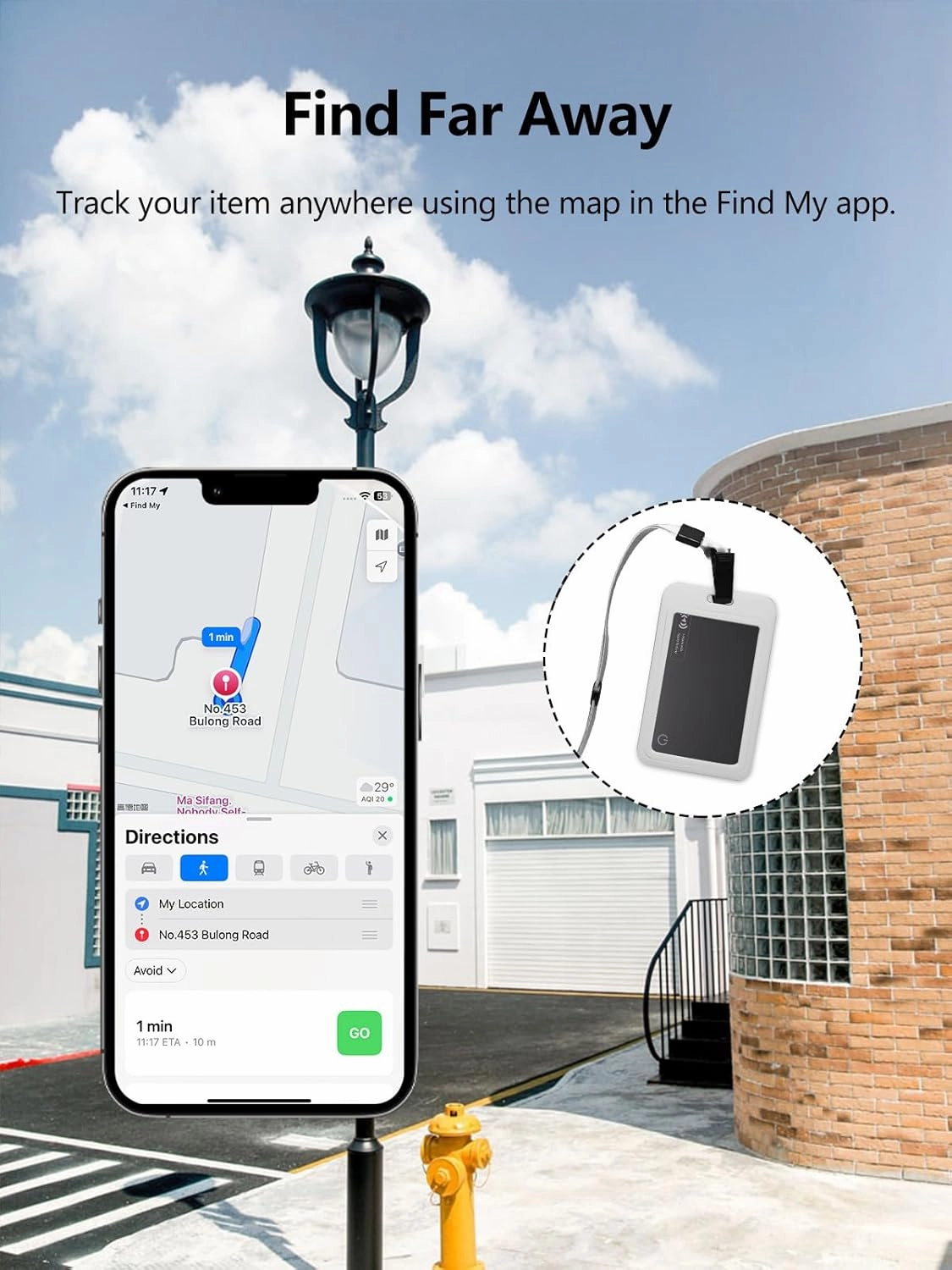 Wallet Tracker Card, Ultra-Slim Wallet Card with Apple Find My (iOS Only), Rechargeable Wallet Finder Smart Card Tracker Item Locator for Luggage, ID/Credit Card, Passport (Black, 2 Pack)