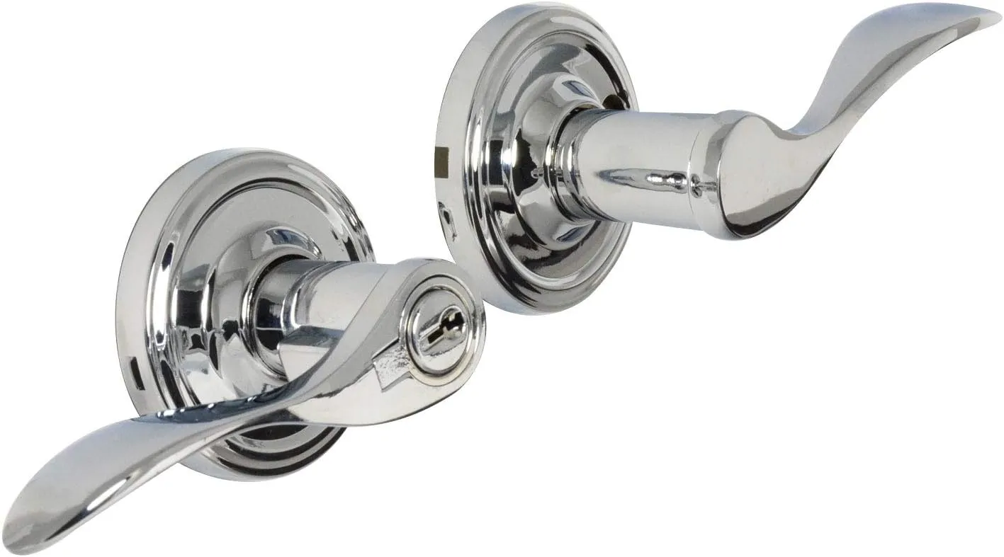 Weslock Left Handed Bordeau Lever Keylock Entry Set - Traditionale Collection - L0640U6U6SL23 - Bright Chrome