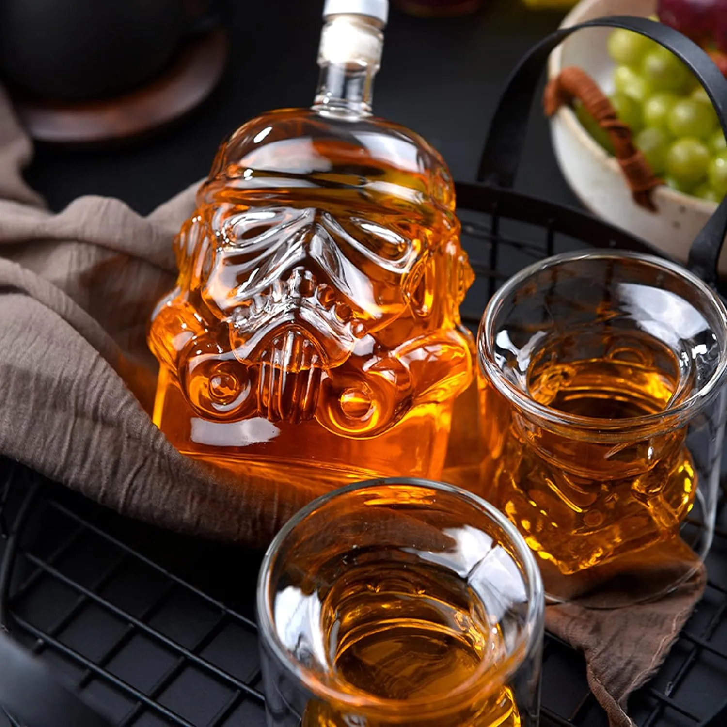 Whiskey Decanter with 2 Glasses, Whiskey Decanter Set, Father's Day Gifts, Husband Or Dad Birthday Gift, Whiskey Carafe for Wine, Liquor, Scotch, Bourbon, Brandy - 750ML