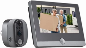 WiFi 1080P Video Doorbell Camera, 2.4GHz Peephole Camera Door Viewer with 4.3inch LCD Display, 120 Degree View Angle, Night Vision, Motion Detection, 2-Way Audio, Rechargeable Battery
