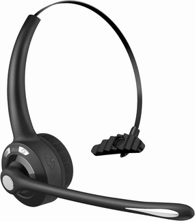 Wireless Headphones, Pro Trucker Headset, Wireless Over Head Earpiece, On Ear Car Headphones with Microphone for Truck Driver, Phones, Skype, Call Center, Office