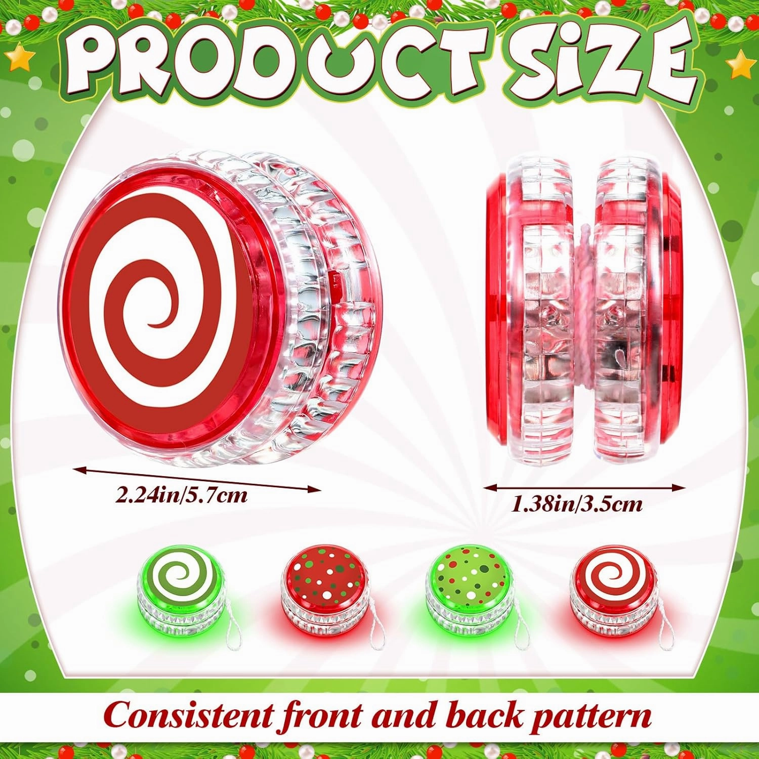 Woanger 24 Pcs LED Yoyo Bulk Light up Responsive Balls Novelty Plastic Rainbow Yoyo with Light for Adults Beginner Birthday End of The Year Party Favors