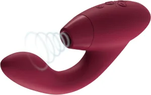 Womanizer Duo 1 Clitoris Sucking Vibrator for Women | Vibrating Suction Adult Sex Toy | Clitoral & G spot Stimulator | Dildo Clit Sucker | Rabbit Vibrator 12 Intensity Levels | Waterproof | Bordeaux
