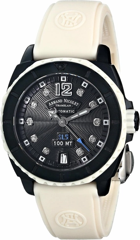 Women's 9613N-GR-G9615B SL5 Sporty Automatic D.L.C. Black Stainless Steel with Diamonds Watch