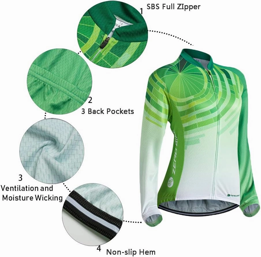 Women's Breathable Long Sleeve Cycling Suit 3D Gel Padded Bicycle Cloting Pants Set UV Protective