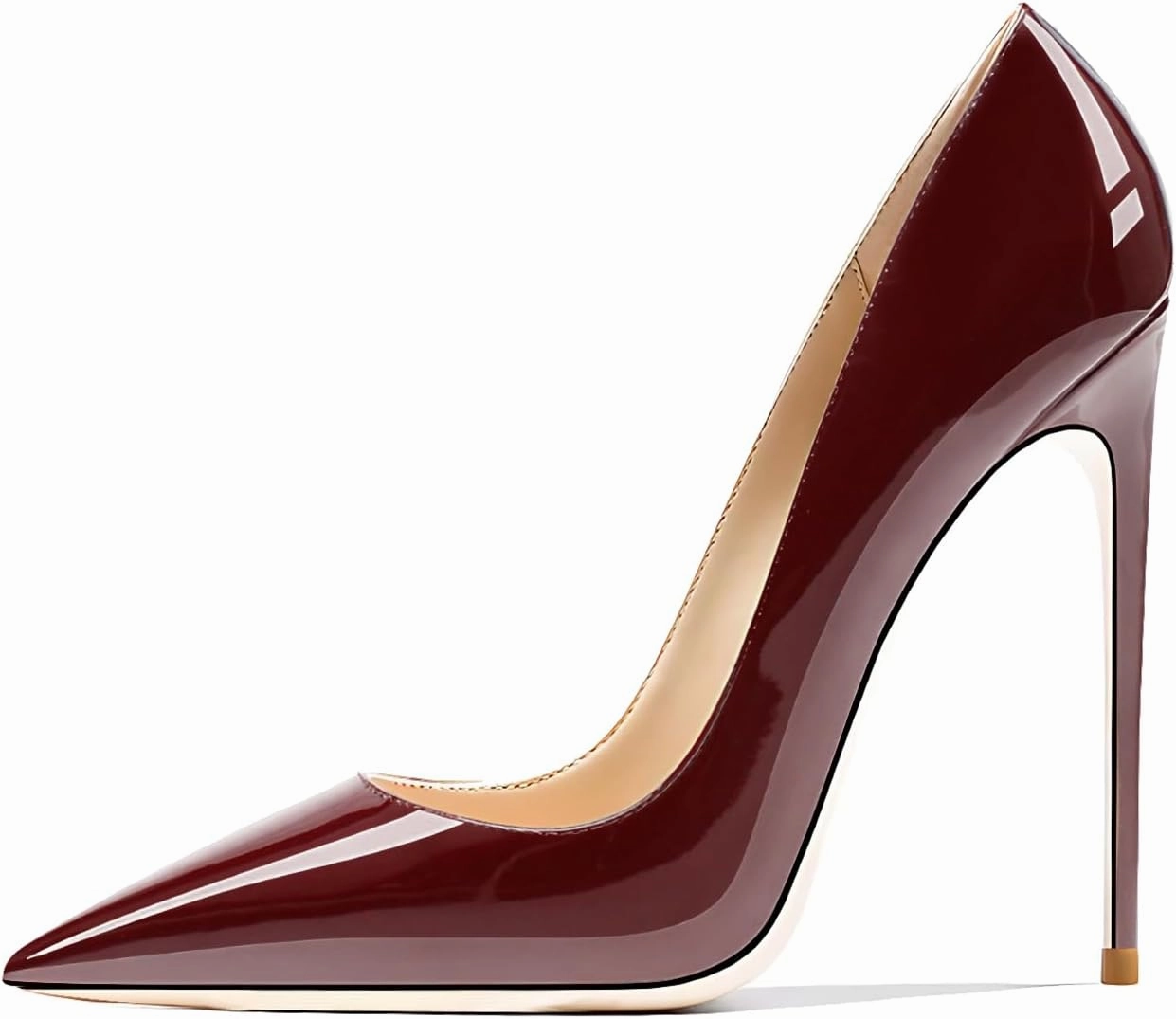 Women's Pointed Toe Shallow Stiletto Heels 4.7 Inch Pumps Wedding Party Banquet Shoes