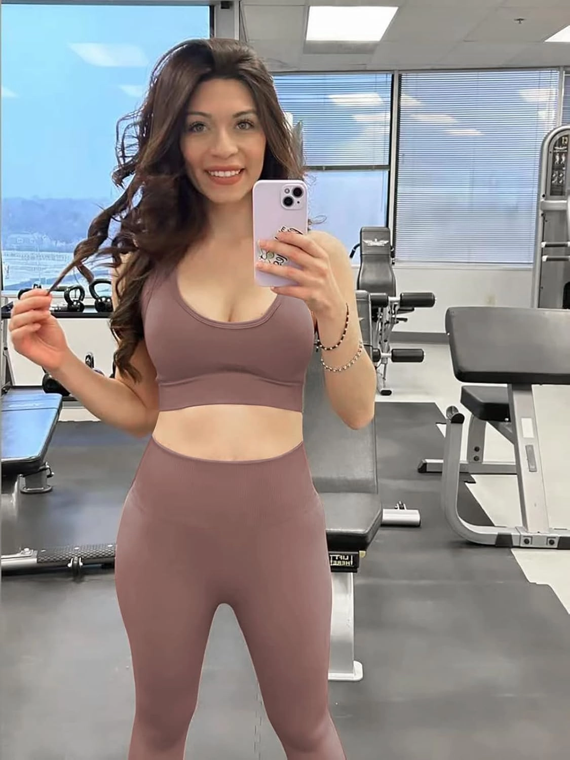 Women’s Yoga Outfits 2 piece Set Workout Tracksuits Sports Bra High Waist Legging Active Wear Athletic Clothing Set