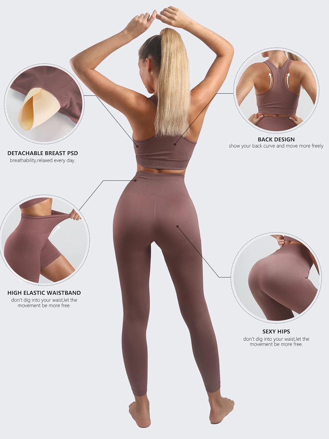 Women’s Yoga Outfits 2 piece Set Workout Tracksuits Sports Bra High Waist Legging Active Wear Athletic Clothing Set