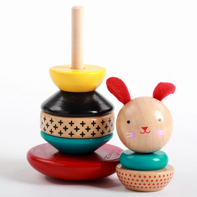 Wooden Bunny Stacking Toy for Kids