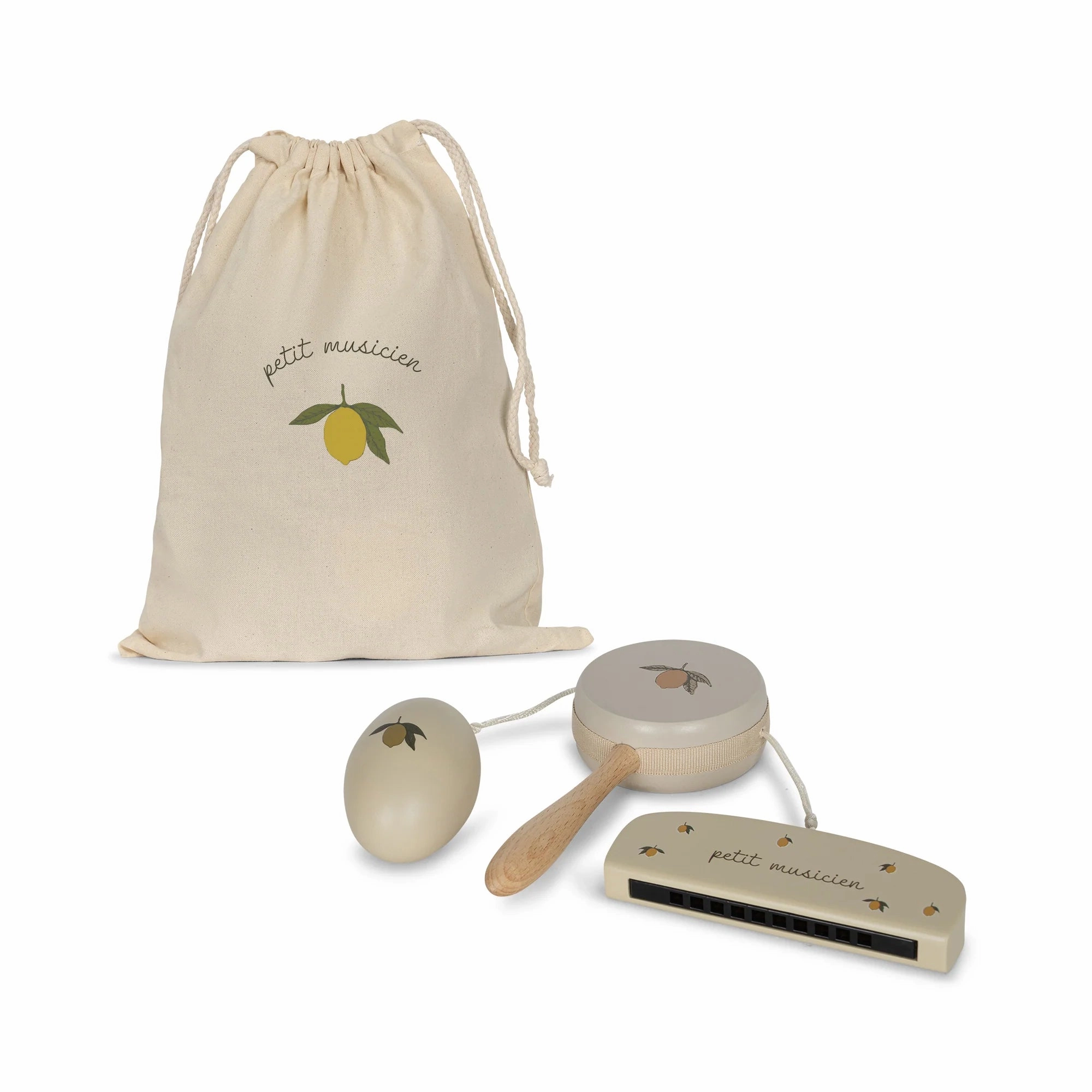 wooden music set lemon - lemon