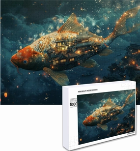 Wooden Puzzles for Adults Fish Wooden Jigsaw Puzzles 24/500/1000pcs Irregular Wood Puzzles Creative for Adults and Kids Family Game
