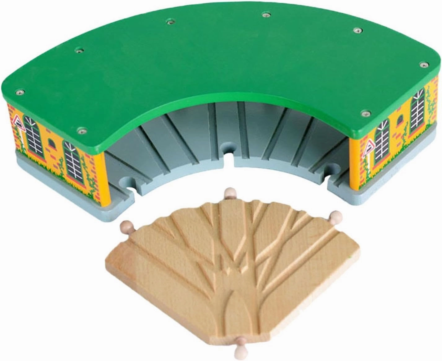 Wooden Train Round House Fun Development Wooden Train Track Accessories Wood Train Shed Wood Train Toy for Preschool Child