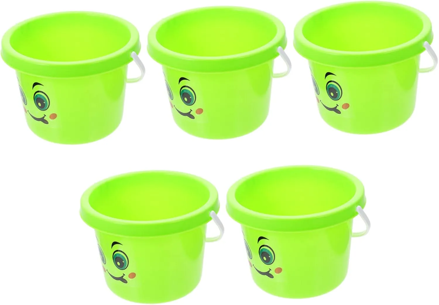 Yardwe Boys and Girls Beach Toy Bucket 5pcs Pp Plastic Portable Play Set Bright Colors