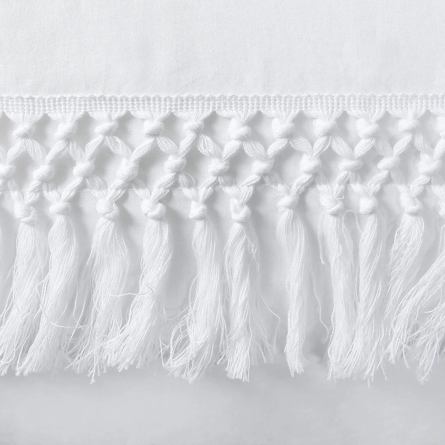 YINFUNG White Fringe Duvet Cover Set Queen Tassel Boho100% Cotton Macrame Textured Crochet 90x90 Fringe Elegant Bright Quilt Cover 3PC Bedding Set Lace Trim Woven Zipper Minimalist