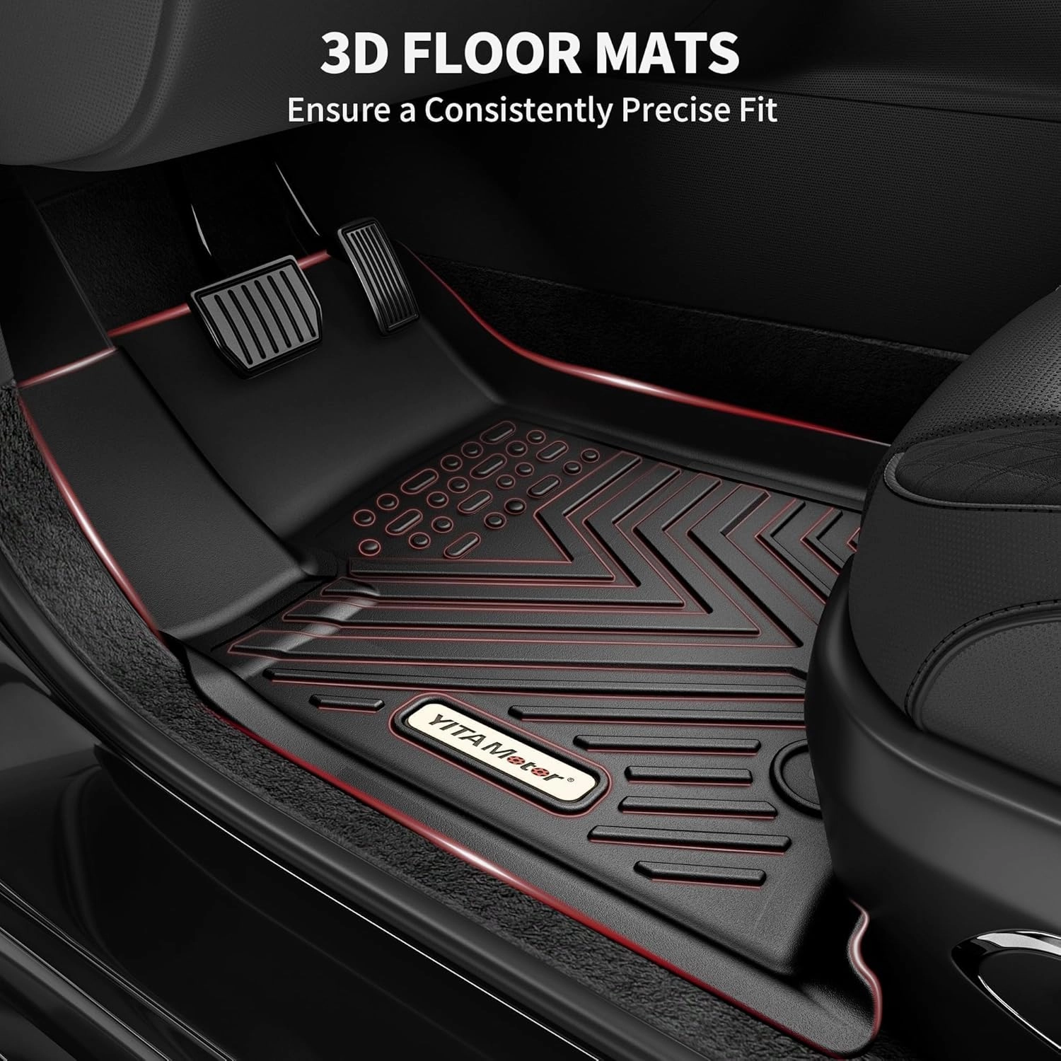 YITAMOTOR Floor Mats Compatible with Toyota Tundra, Custom Fit Floor Liners for 2014-2021 Toyota Tundra Double Cab & Crew Max Cab, 1st & 2nd Row All Weather Protection