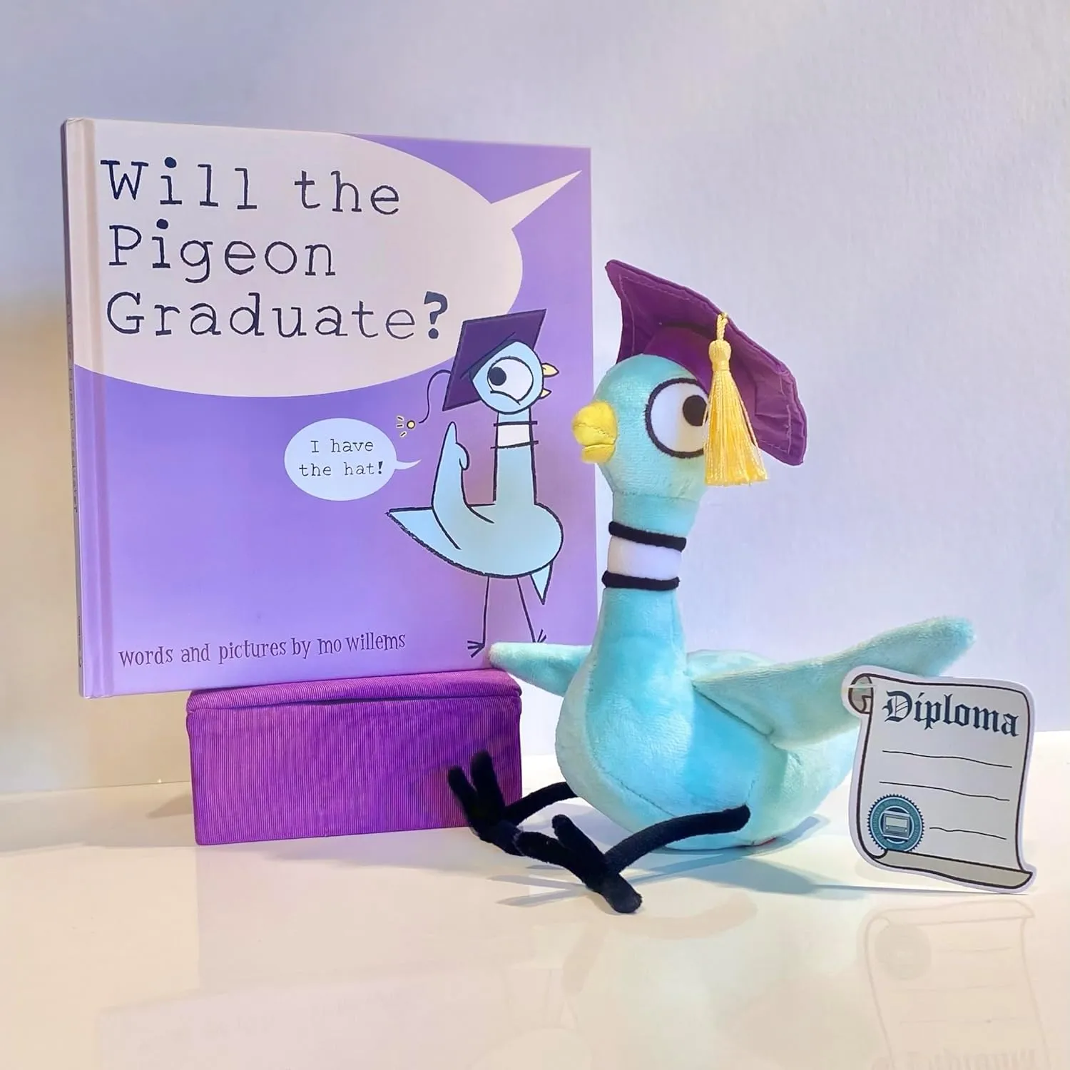 YOTTOY Mo Willems Collection | The Pigeon Graduation Stuffed Animal Plush Toy–6.5”