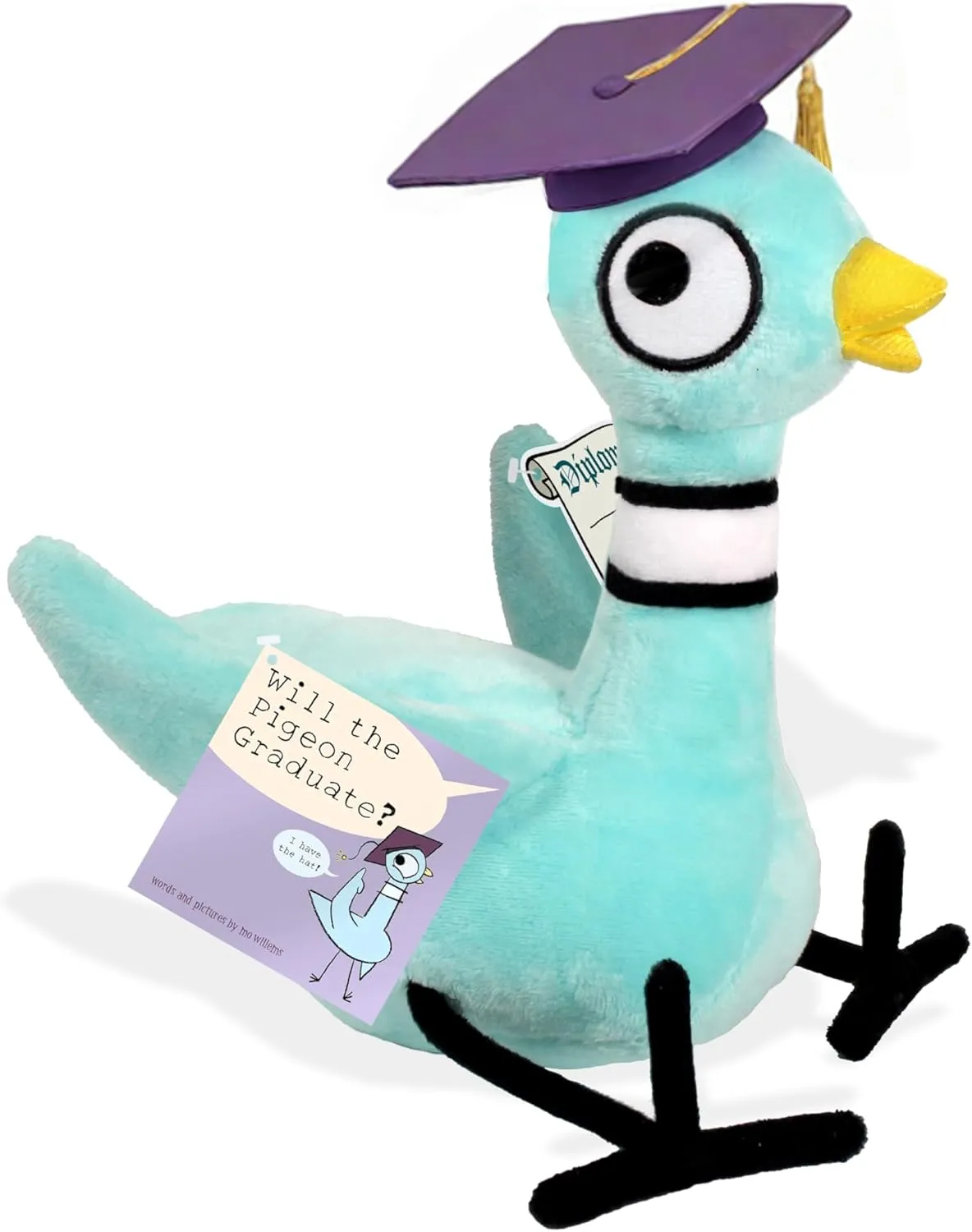 YOTTOY Mo Willems Collection | The Pigeon Graduation Stuffed Animal Plush Toy–6.5”