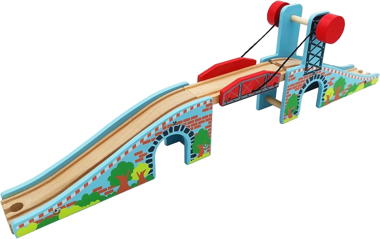 Z MAYABBO Wooden Train Tracks Accessories Wood Train Lifting Bridge for Railroad Tracks fits for All Railway Tracks