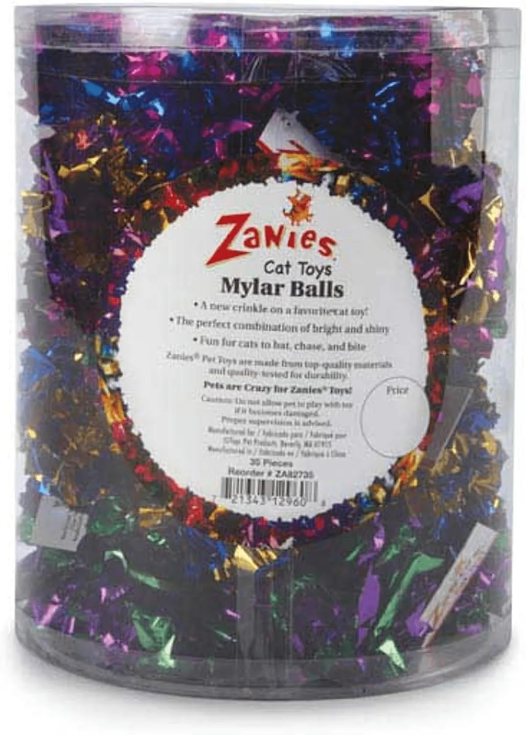 Zanies Mylar Balls Cat Toys, 35-Piece Canisters