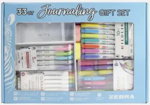 ZEBRA 33ct Journaling Gift Set, Comprehensive Collection of Tools for Bullet Journaling, Planning, and Creative Projects