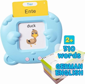 ZEENKIND German & English Talking Flash Cards with 510 Sight Words for Toddlers 2 3 4 5 6 Years Old, Learn German for Kids, Audible Pocket Speech Early Learning Bilingual Flashcard Toys, 255 Cards