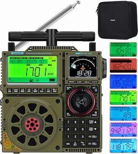 ZHIWHIS Shortwave Radio with SSB and Extra Antenna, AM FM CB LW AIR VHF UHF SW WB SSB Receiver, NOAA Weather/Antenna Tuner/APP Control/Bluetooth/20W Speaker/1600 Presets/Rechargeable Radios ZWS-C919